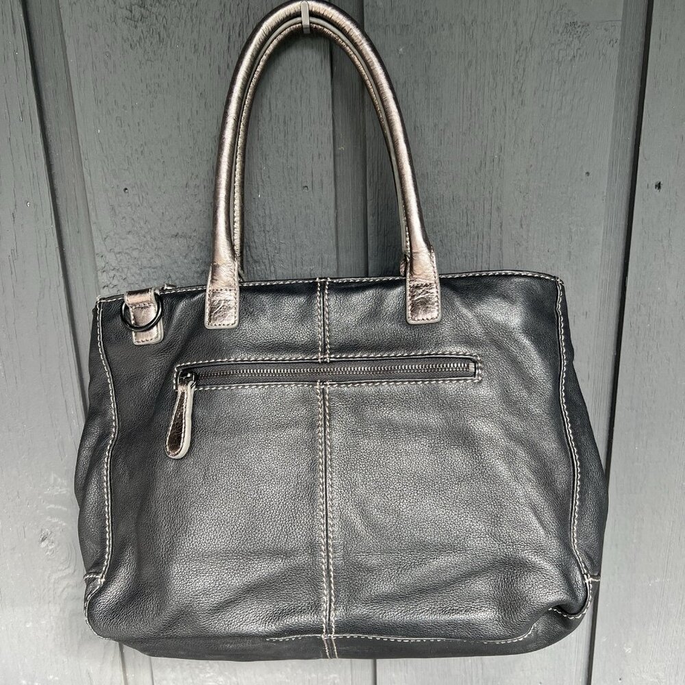 Liebeskind Berlin Leather Shoulder Bag Satchel Black Metallic Slouchy Soft Purse - Picture 2 of 16